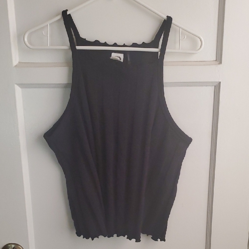 Antropology AKEMI+Kim Gray Fitted Ribbed Tank Top